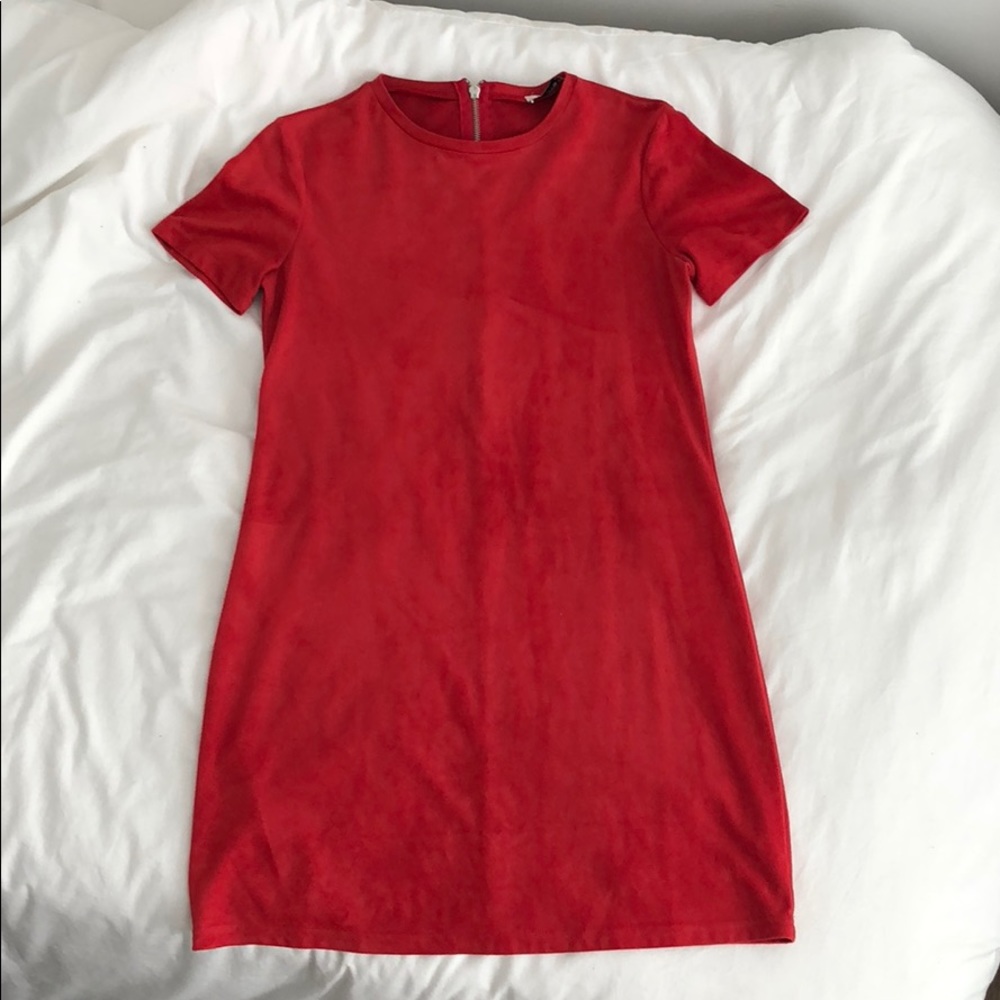 ZARA suede t shirt dress